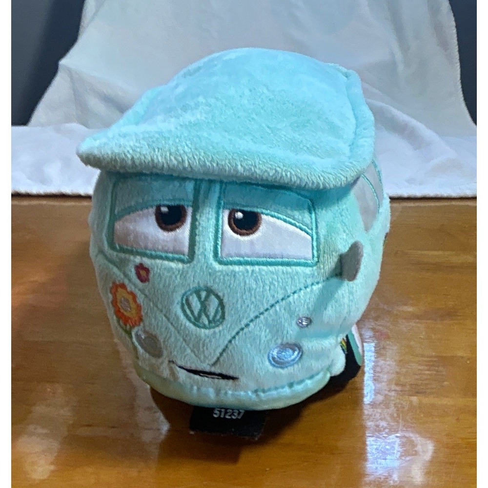 RARE Disney Store Pixar Cars Fillmore Plush Hippie Love Bus VW Van Bean Bag